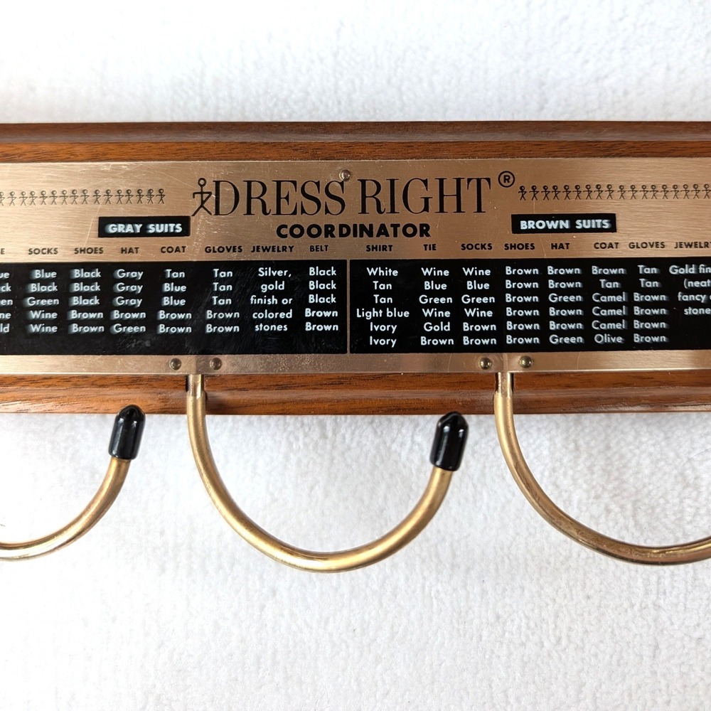 Latama Dress Right Coordinator Vintage Wood Tie Rack Suit Color Chart 15.5"